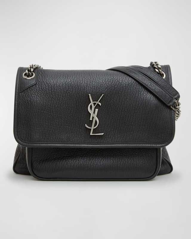 Niki Medium Flap YSL Shoulder Bag in Leather